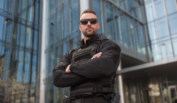 spreadingsalt_a_security_guard_standing_outside_of_a_corporate__fc9c1e0b-04d2-4f3d-a80b-4866cf8c615d